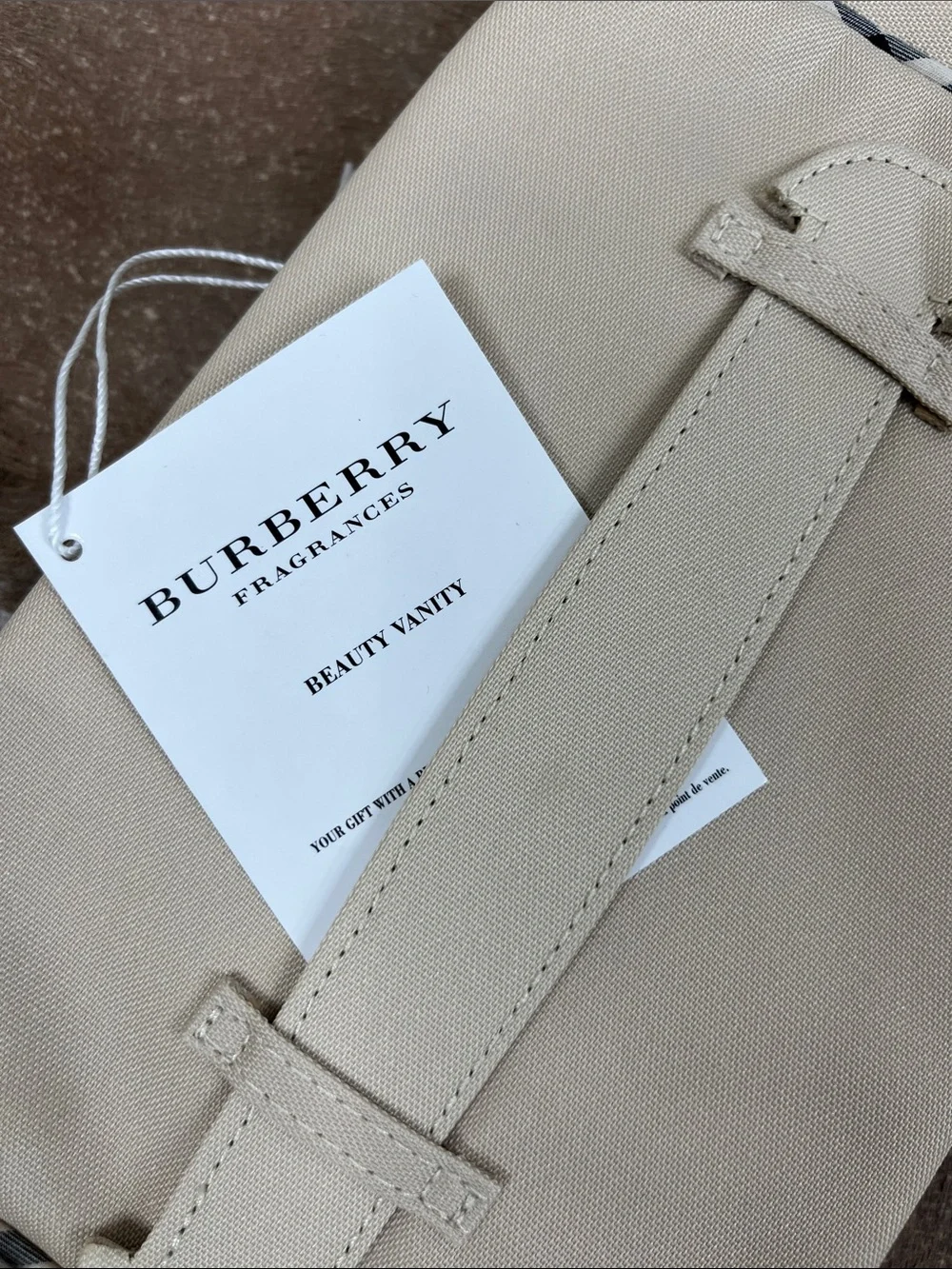 Burberry Travel Plaid Nova Check Canvas Globe Trotter Bag Beige Makeup Brush Set